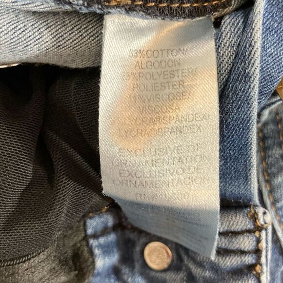 Democracy Jeans Women’s 6 Blue Denim Ab Technology Distressed Raw Hem Casual - Picture 8 of 12